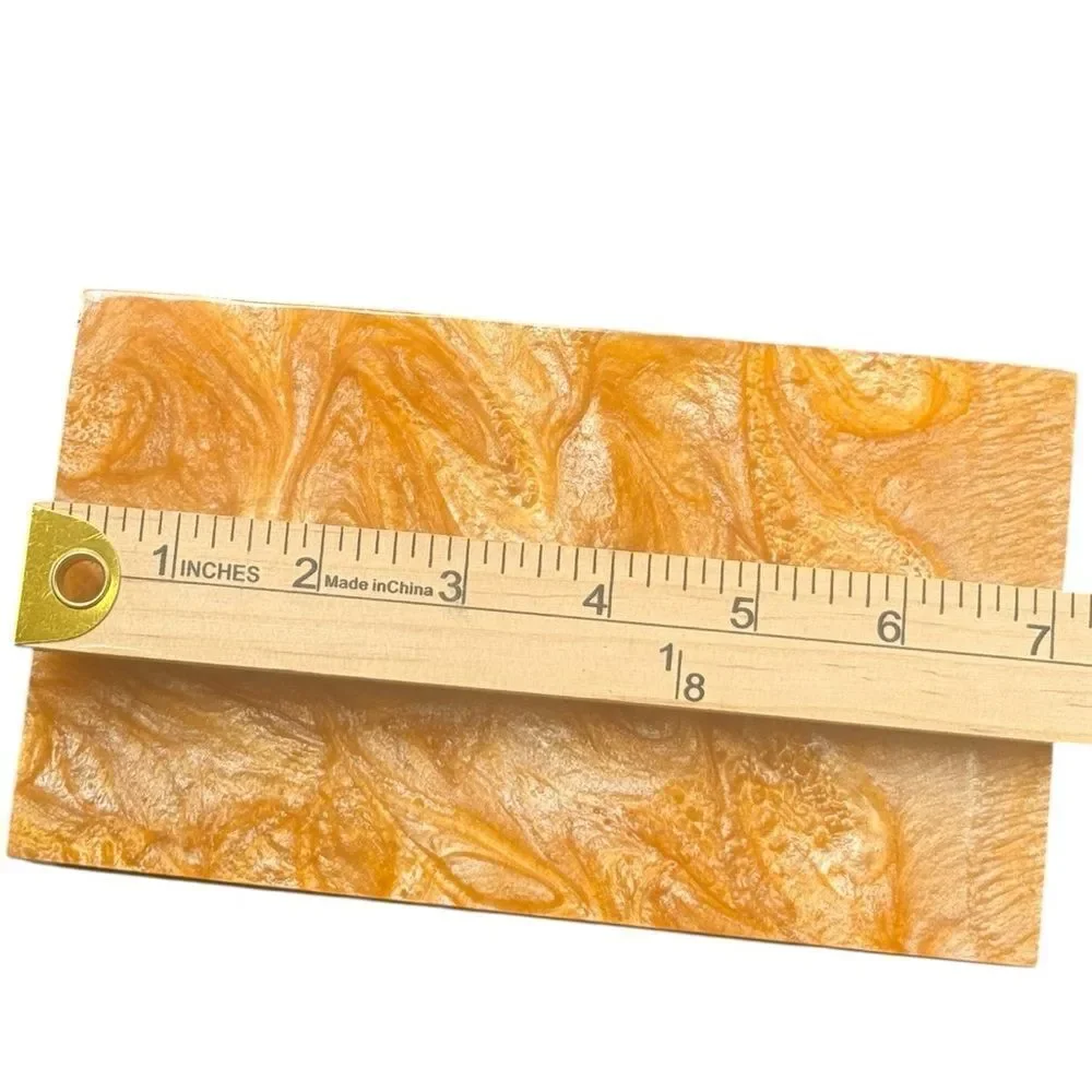Free People Resin Box Clutch Gold Marble